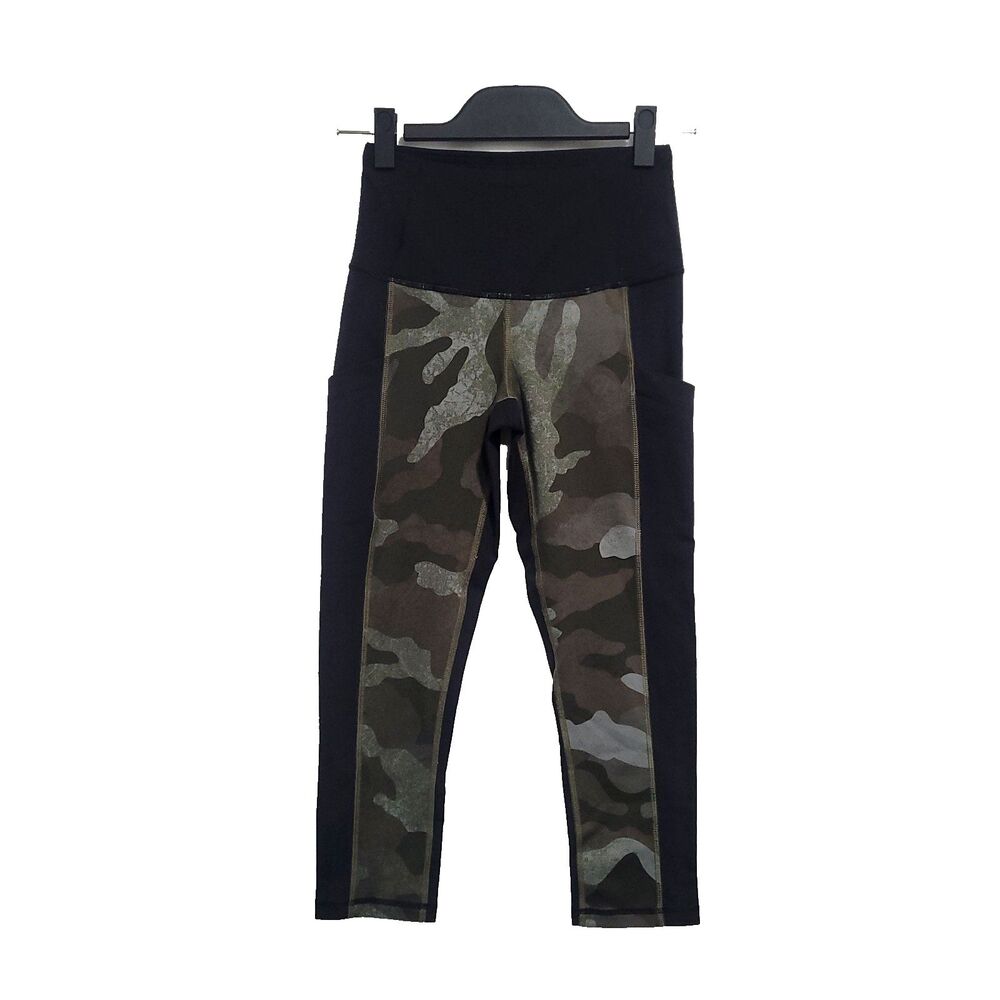 Northface Camo Capri Leggings S Green Camouflage Black pockets